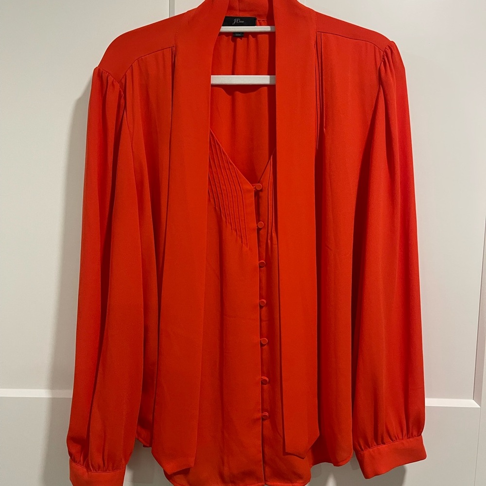 J. Crew Red Blouse Sz 14 💕